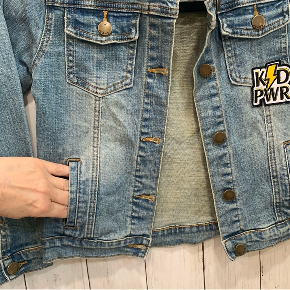 Wee Monster Girl's Denim Jacket Size 8 Heart electric patch cotton kid power - Picture 8 of 15